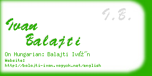 ivan balajti business card